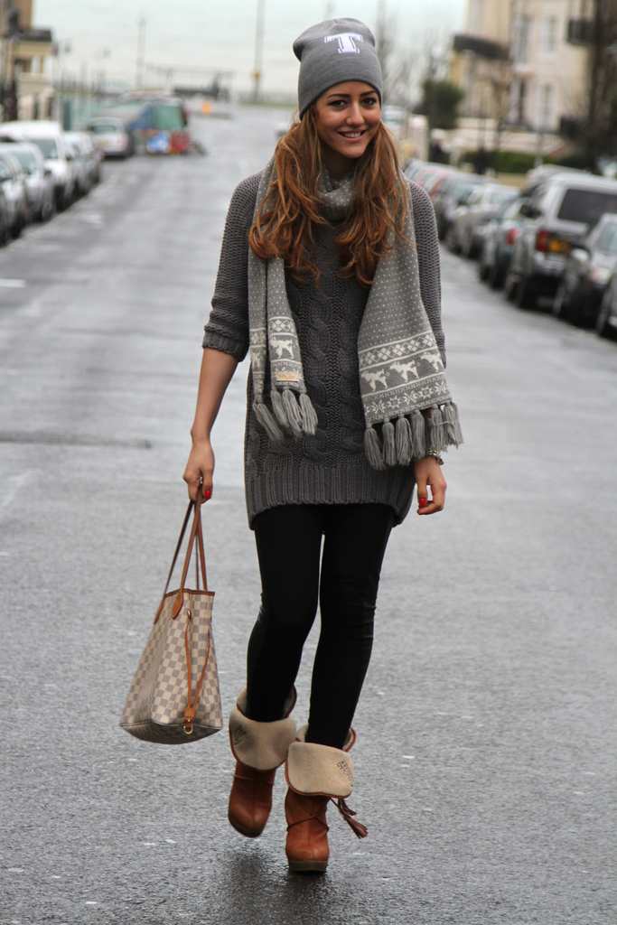 tamara kalinic in grey outfit