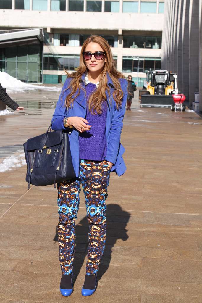 cobalt blue electric outfit, amazing, fashion week, street style