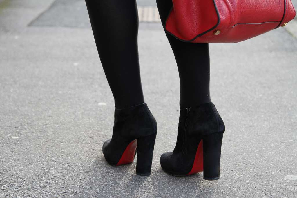rock and gold louboutin shoes, red sole