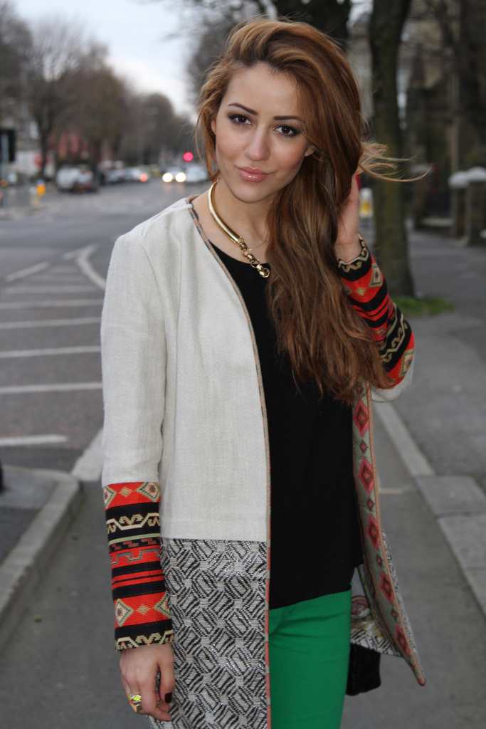 how to wear, range coat, print, colourful