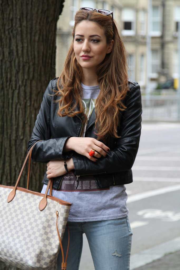 make up, face of the dat, river island, leather jacket, 