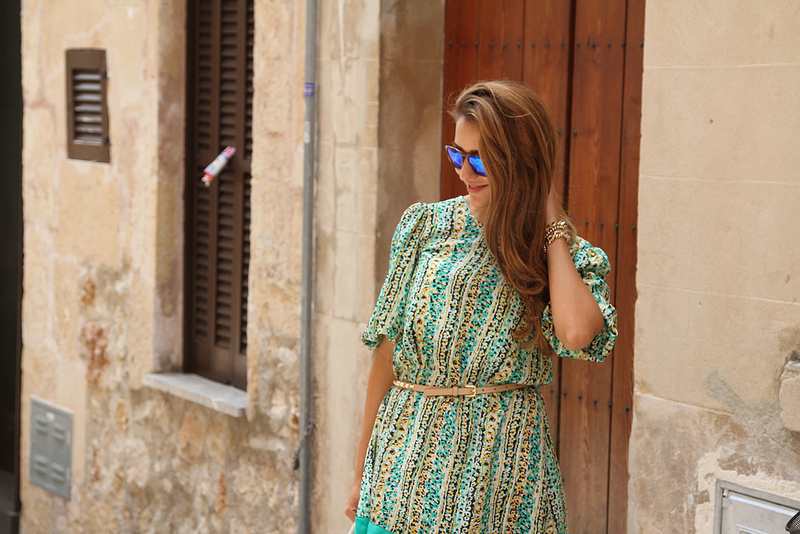 pollenca, mallorca, outfit post, blog fashion, street style blog, prada saffiano white tote, jimmy choo dawn sandals, silk dress, print dress, theglamandglitter, tamara kalinic, rings, dainty jewellery, asos evil eye,