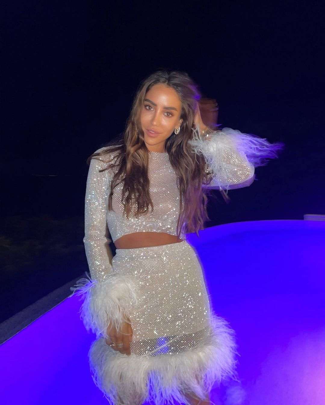 Tamara wearing Santa outfit